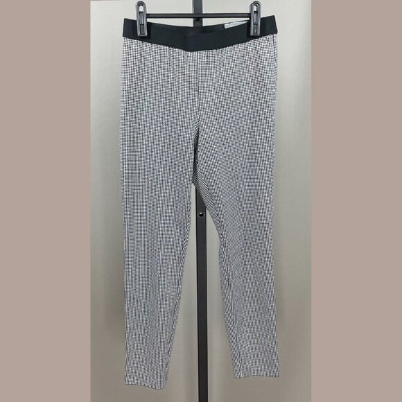 NEW Talbots Pants Womens 6 petite black houndstooth skinny pull on - Picture 1 of 10